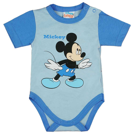 Rövid ujjú baba body Mickey egér mintával kék - Momsy