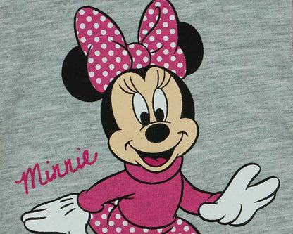 Rövid ujjú baba body Minnie egér mintával szürke - Momsy