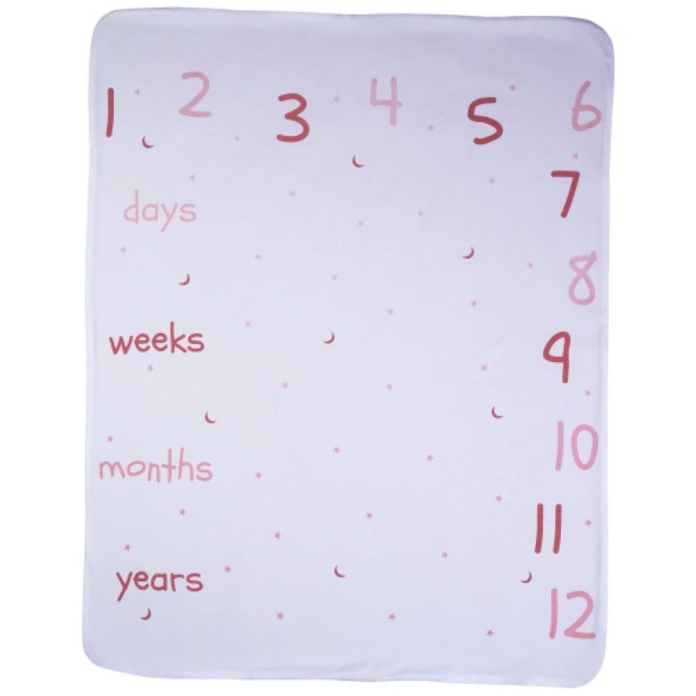 Bubaba pamut babatakaró 70x90 cm - &quot;My first year&quot;- Pink - Momsy