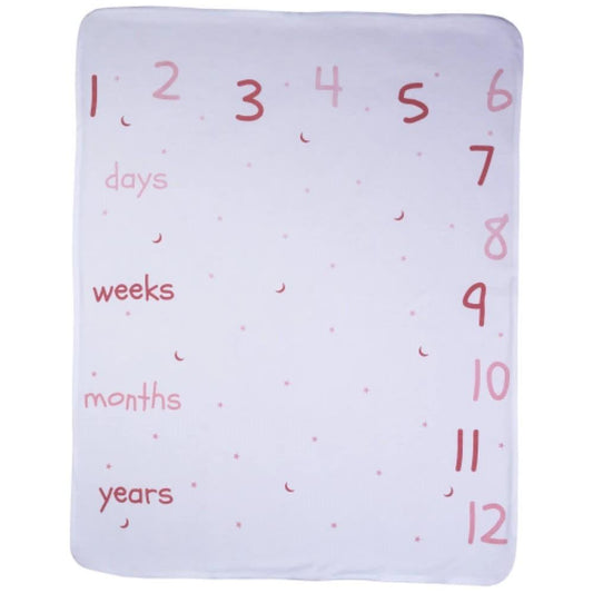 Bubaba pamut babatakaró 70x90 cm - &quot;My first year&quot;- Pink - Momsy