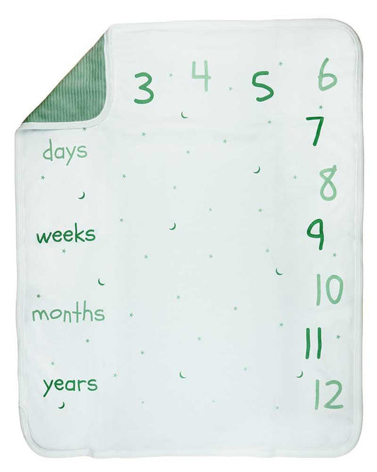 Bubaba pamut babatakaró 70x90 cm - &quot;My first year&quot;- Menta - Momsy