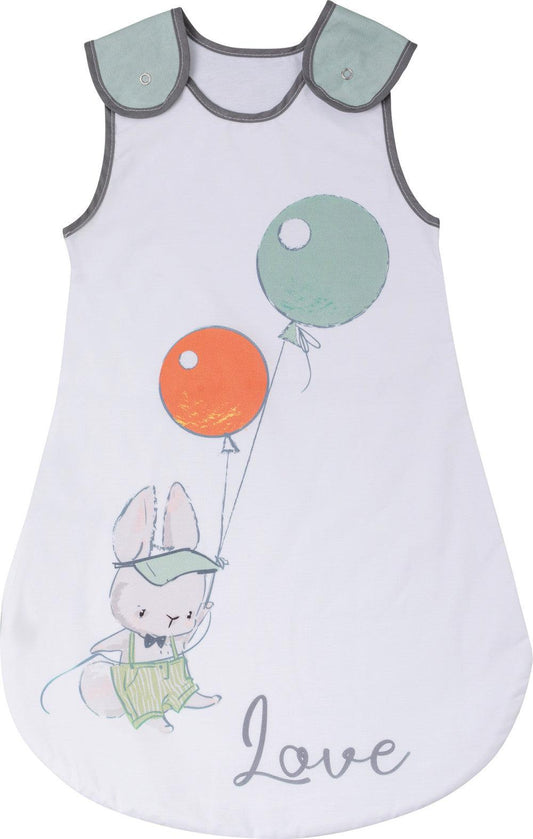 Bubaba ujjatlan nyári hálózsák 0-6hó- Green bunny - Momsy