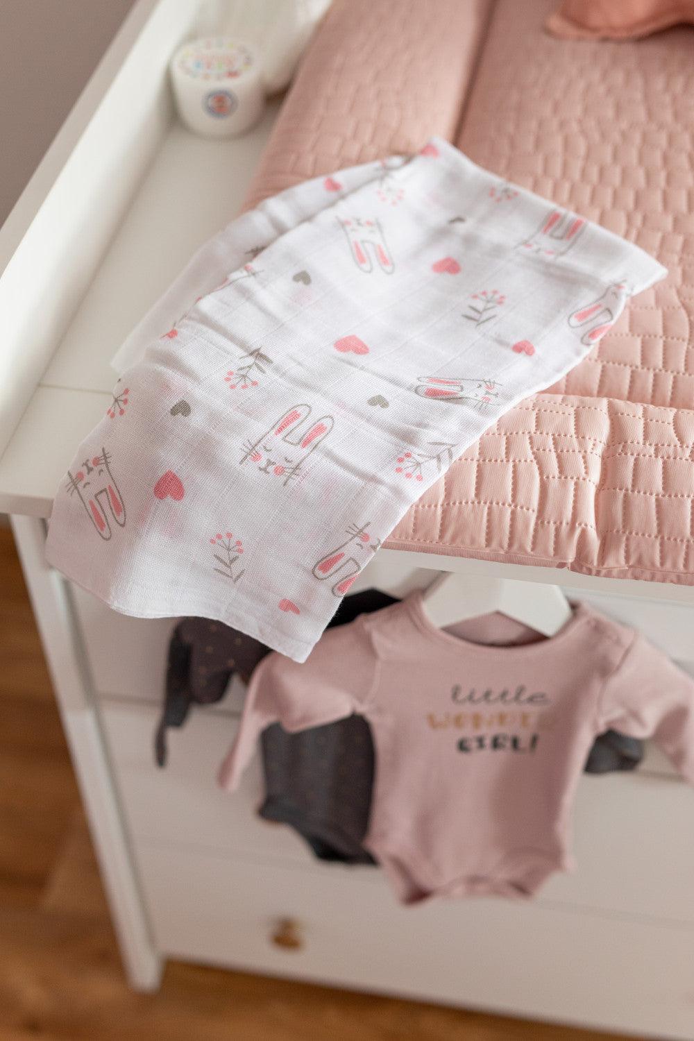 Bubaba muslin pelenka 80x80 cm (3 db)- Bunny - Momsy