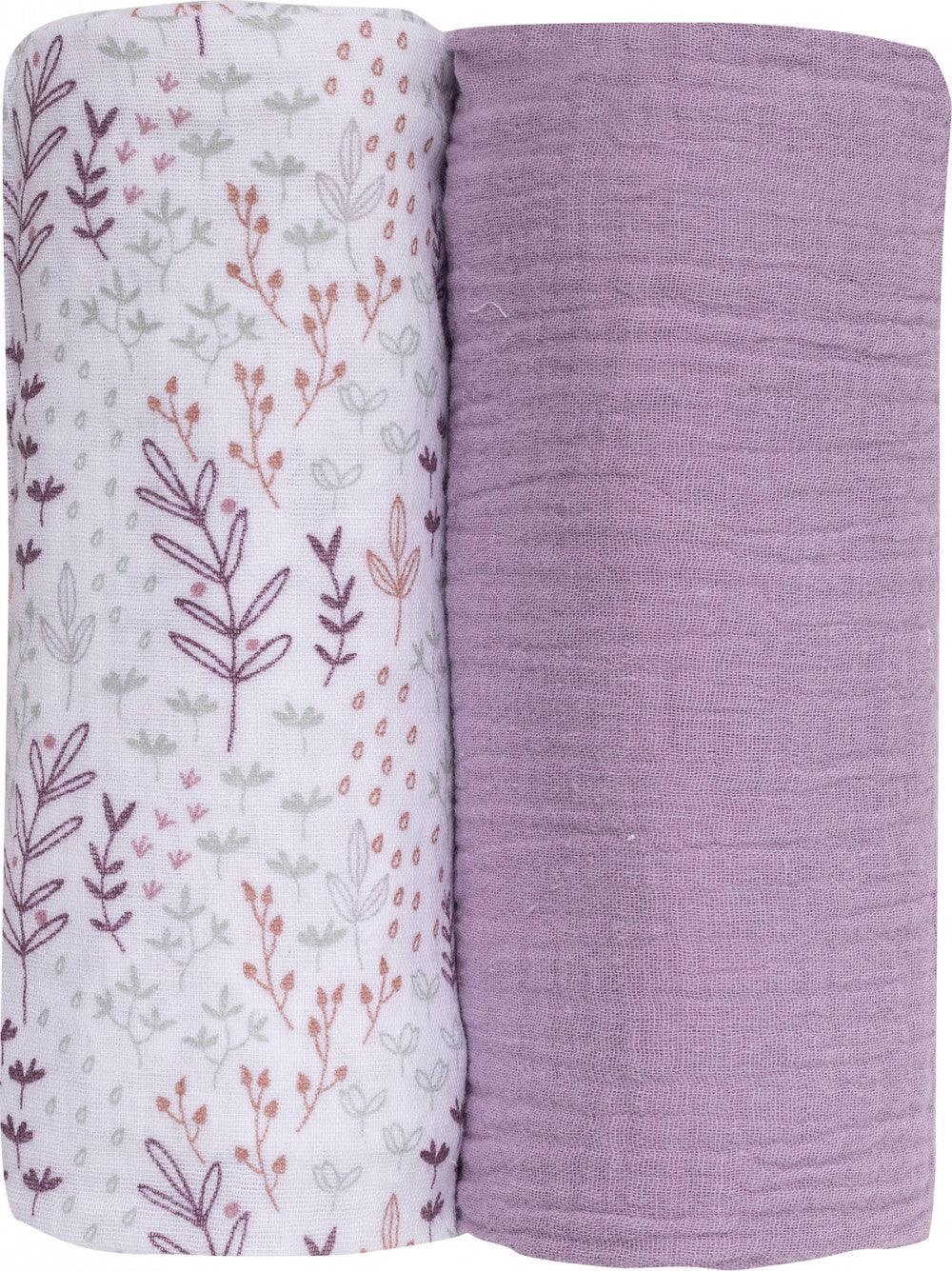 Bubaba muslin pelenka 70x70 cm (2 db)-Lila - Momsy