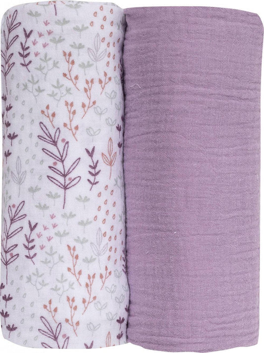 Bubaba muslin pelenka 70x70 cm (2 db)-Lila - Momsy