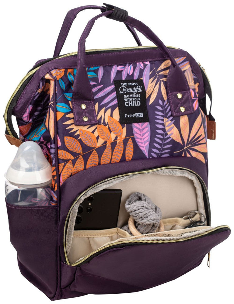FreeON SImply pelenkázó táska, hátizsák- Purple - Momsy