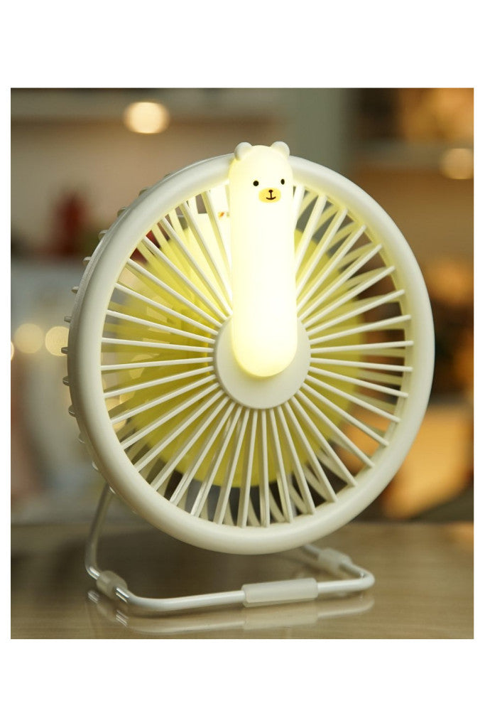 Rabbit & Friends Bear ventilátor és éjjeli lámpa – Fehér-0