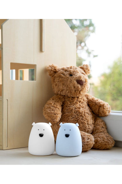 Rabbit&Friends Mini Mackó szilikon lámpa 2db - fehér/kék-1
