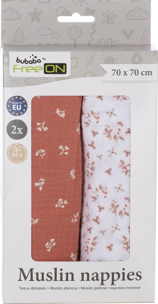 Bubaba muslin pelenka 70x70 cm (2 db)-Red - Momsy
