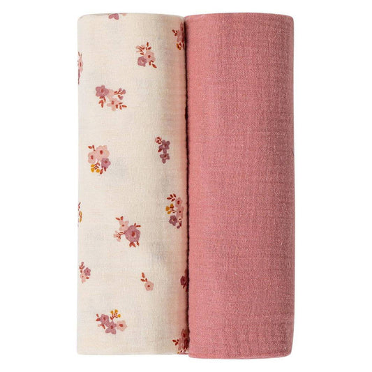 Bubaba muslin pelenka 70x70 cm (2 db)-pink/beige - Momsy