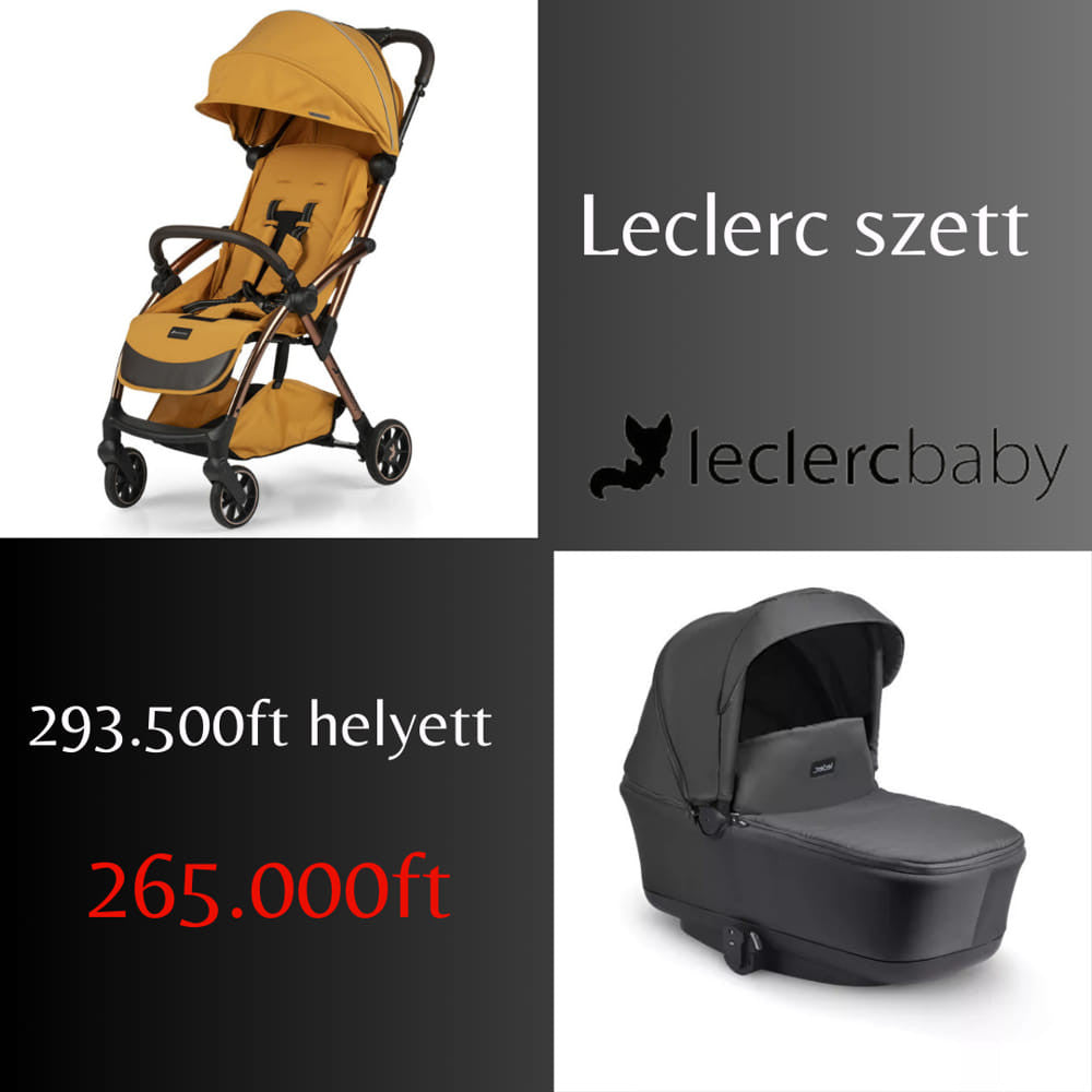 Leclerc Influencer Air könnyű sport babakocsi + fekete mózeskosár- Gold Mustard - Momsy