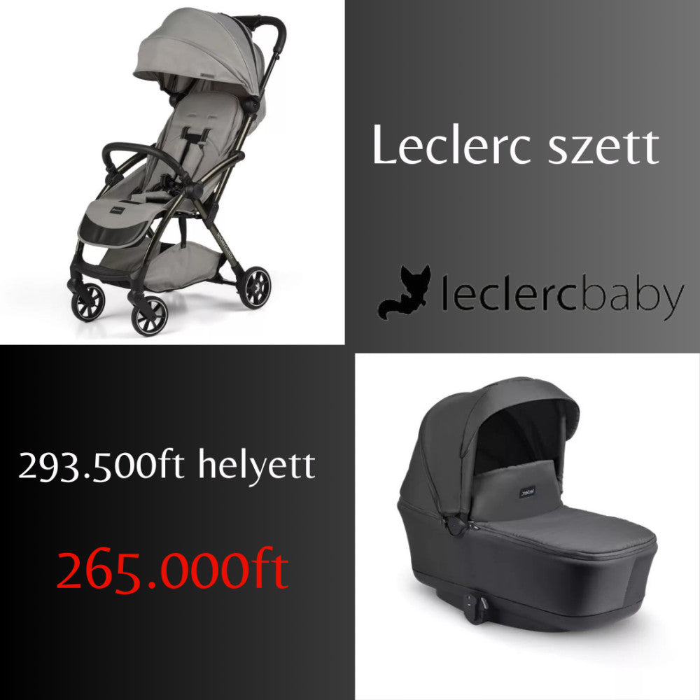 Leclerc Influencer Air könnyű sport babakocsi + fekete mózeskosár- Violet Grey - Momsy