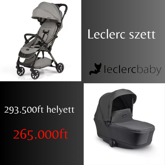 Leclerc Influencer Air könnyű sport babakocsi + fekete mózeskosár- Violet Grey - Momsy