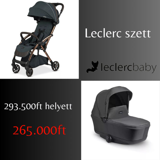 Leclerc Influencer Air könnyű sport babakocsi + fekete mózeskosár- Denim Blue - Momsy