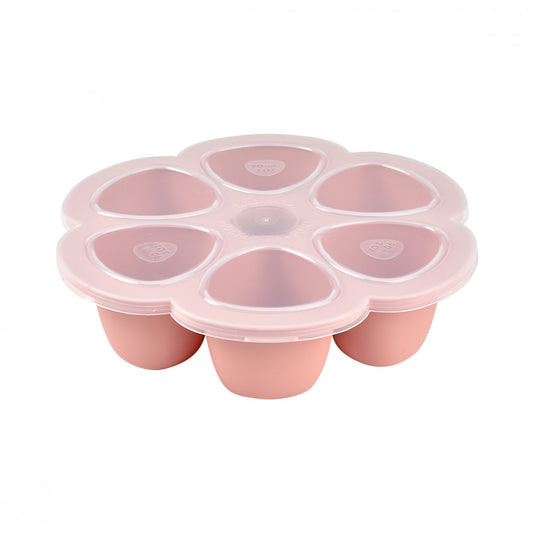 Béaba Szilikon multifunkciós bébiétel tároló - 6 x 90 ml - Sötét rózsaszín - Momsy