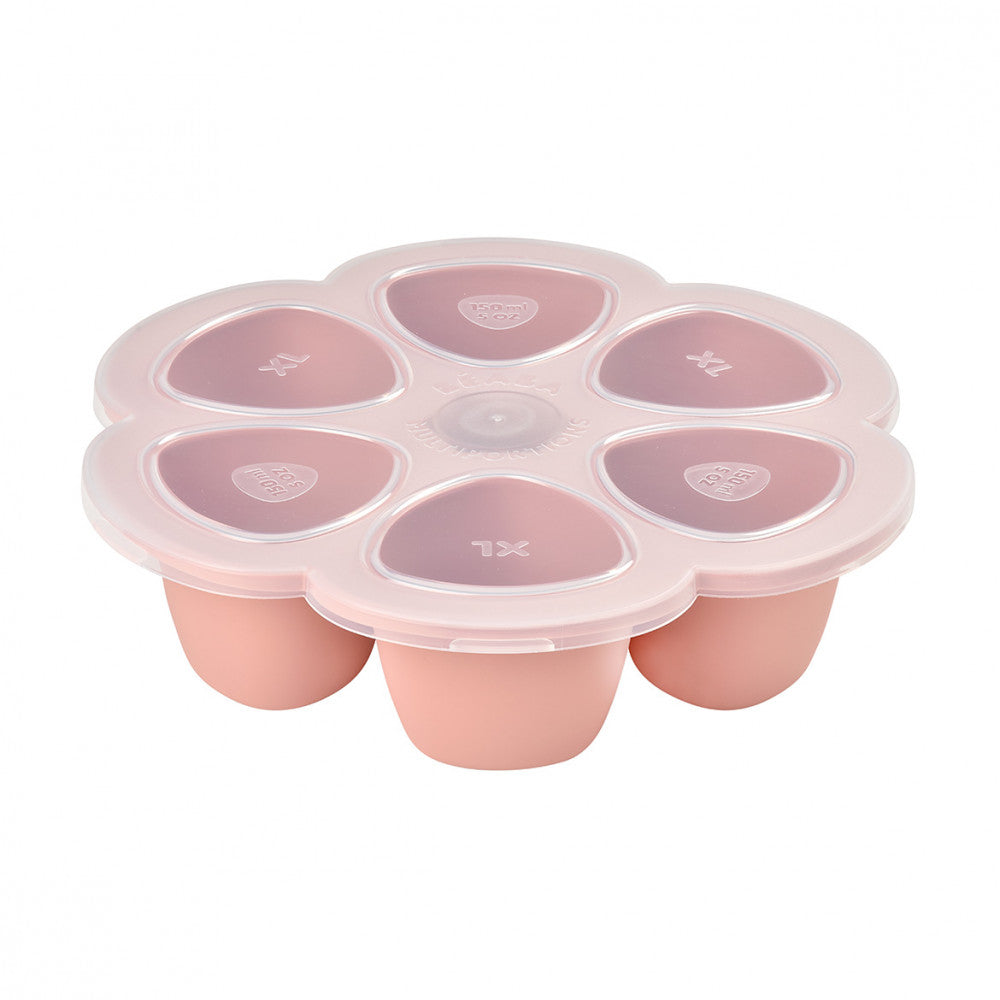 Béaba Szilikon multifunkciós bébiétel tároló - 6 x 150 ml - Sötét rózsaszín - Momsy