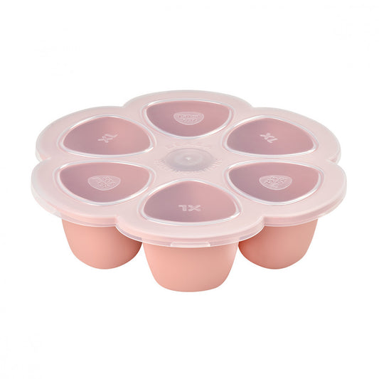 Béaba Szilikon multifunkciós bébiétel tároló - 6 x 150 ml - Sötét rózsaszín - Momsy