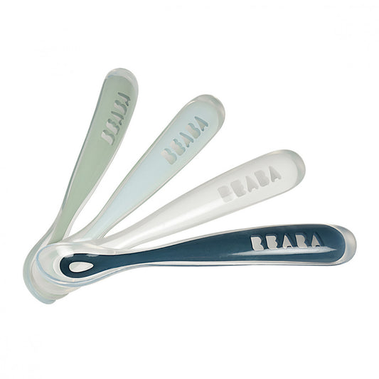 Béaba Ergonomikus Szilikon Hosszú Kiskanál szett - 4 db - Vihar - Momsy