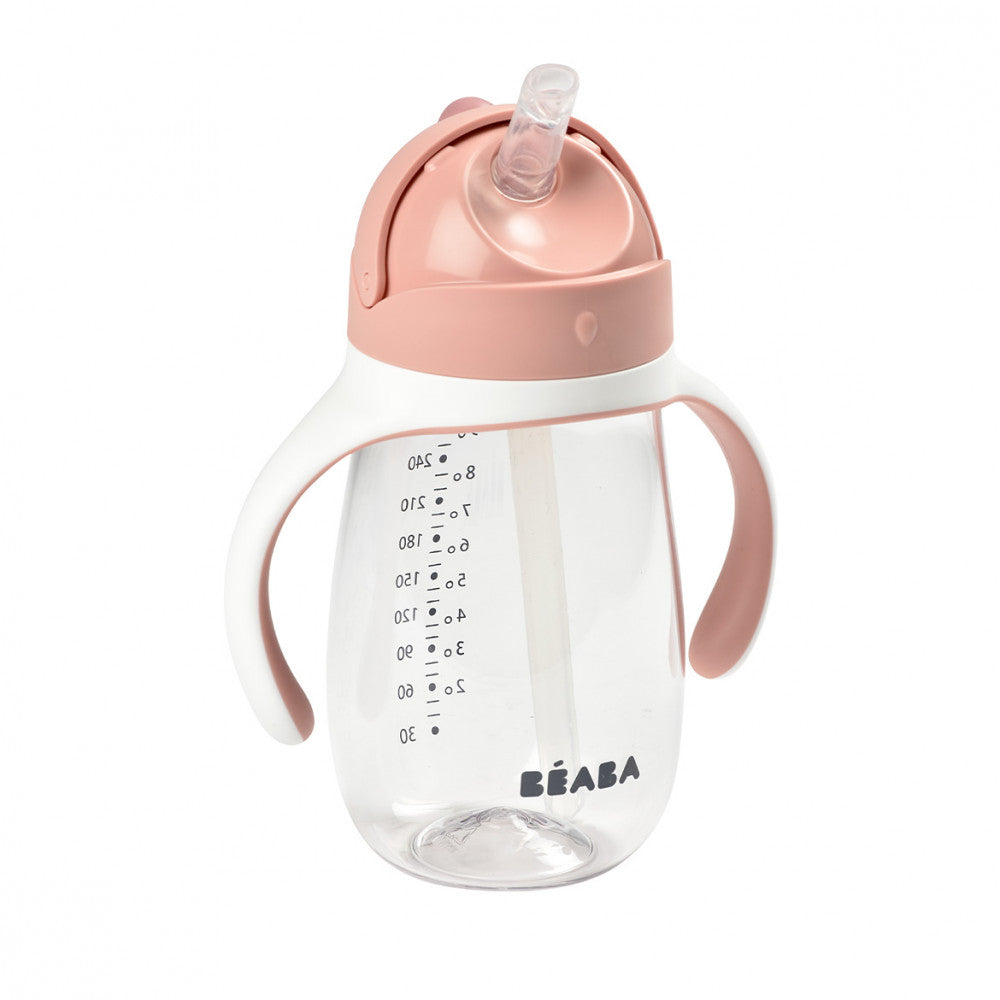 Béaba Szívószálas Ivópohár 300 ml - Sötét rózsaszín - Momsy