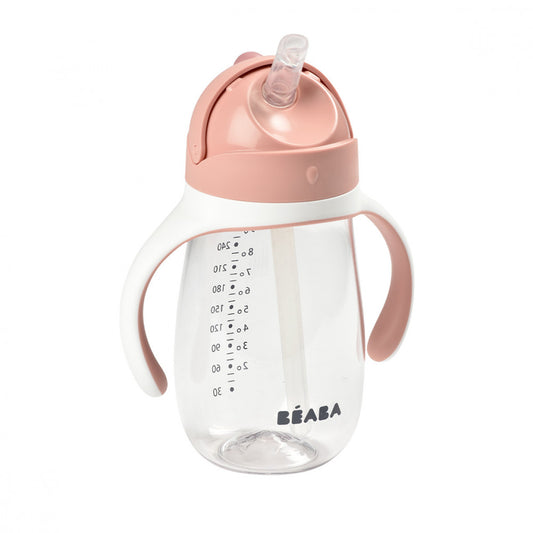 Béaba Szívószálas Ivópohár 300 ml - Sötét rózsaszín - Momsy