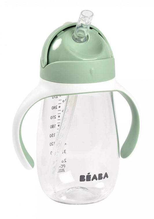 Béaba Szívószálas Ivópohár 300 ml - Zsályazöld - Momsy