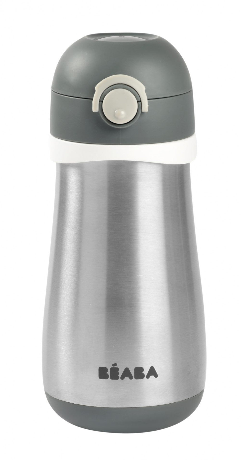 Béaba Rozsdamentes Acél Palack + Fogantyú - 350 ml - Sötétszürke - Momsy