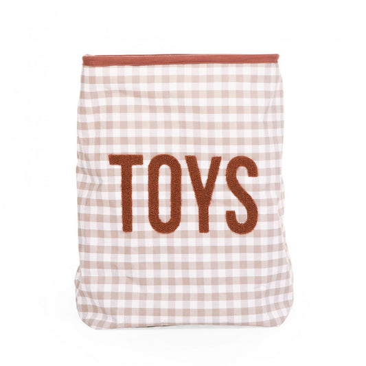 Childhome JÁTÉKTÁROLÓ KOSÁR - KOCKÁS - 35X35X50 CM-Kifutó termék! - Momsy