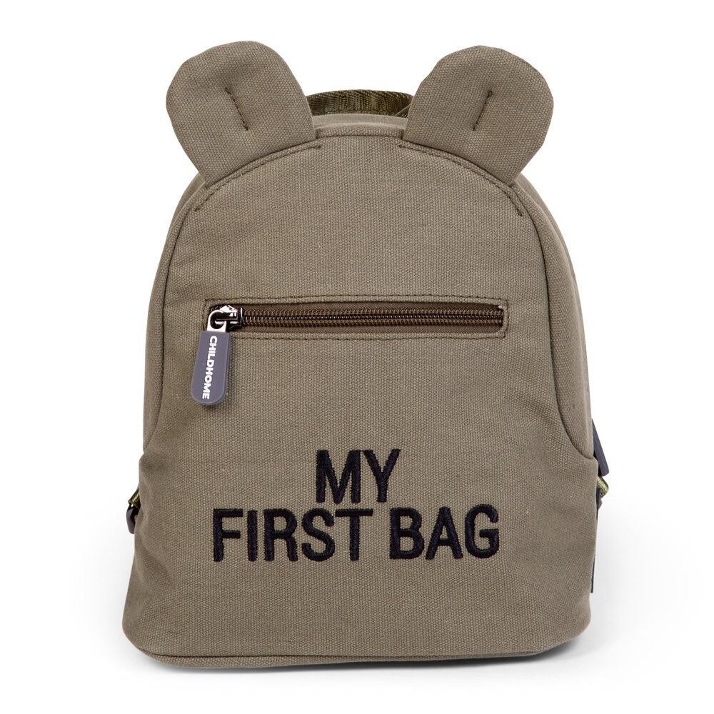 Childhome &quot;My First Bag&quot; Gyermek Hátizsák - Vászon - Khaki - Momsy