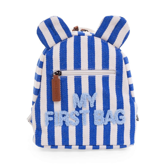 Childhome &quot;My First Bag&quot; Gyermek Hátizsák - fehér/kék csíkos - Momsy
