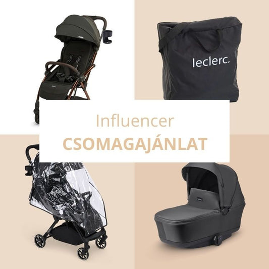 Leclerc Influencer Bundle Deal babakocsi szett csomagajánlat - Black Brown - Momsy