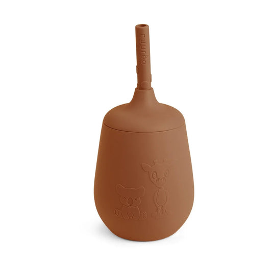 NUUROO szilikon pohár szívószállal- caramel - Momsy