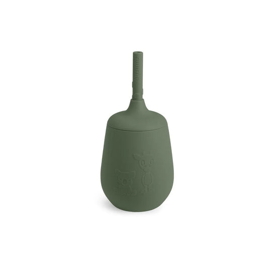 NUUROO szilikon pohár szívószállal- dusty green - Momsy